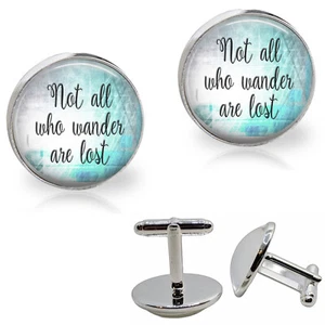Nicht alle, die wandern, sind verloren Herren Manschettenknöpfe Handarbeit Foto Schmuck Geschenke - Bild 1 von 1