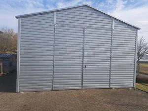Blechgarage 6x8 m mit Horizontalpanel Garage Stahlhalle Doppeltgarage verzinkt - Bild 1 von 11