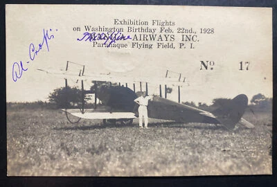 Cubierta de postal RPPC Manila Philippines 1928 por US Army Airways Service Foto 1 de 2