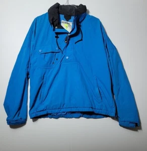 Vintage Kaelin Tech 100% Nylon Blue Half Zip Pullover Hooded Ski Jacket Size XL - Picture 1 of 9
