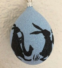 Patricia Breen Ornament - Silhouette Egg. Easter Parade. Fully Glittered