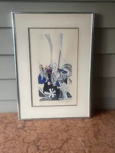 VINTAGE 1977 MASAAKI TANAKA GOUACHE 49/200 WARRIORS & ANIMAL MASKS VIBRANT COLOR - Picture 1 of 21