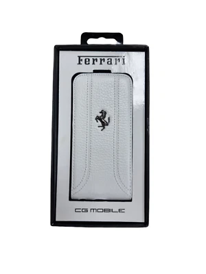 Funda con solapa para teléfono móvil Ferrari para Apple iPhone 5/5s cuero blanco Foto 1 de 4