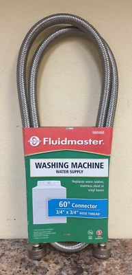 Línea de suministro de agua para lavadora Fluidmaster 9WM60 60" rosca de manguera de 3/4" x 3/4" Foto 1 de 2