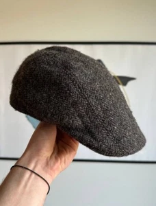 Stetson x Harris Tweed wool flat cap hat Made in Germany men's One Size - Picture 1 of 8