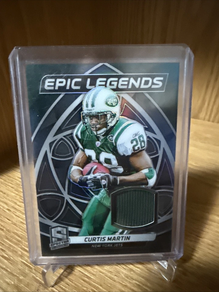 2019 Panini Spectra - Epic Legends Materials Curtis Martin #ELM-2 /99 Jets - Image 1 of 2