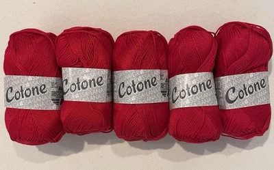 Lana Grossa COTONE Mercerized Cotton Yarn - Lot Of 5 - Image 1 of 3