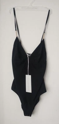 Body Stella McCartney Falabella Pierna Alta Gasa En Negro Talla S Foto 1 de 4