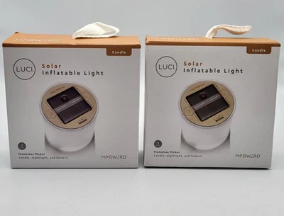 MPOWERD Luci Luz Solar Inflable Vela Linterna Ámbar LED Juego De 2 Nuevo En Caja Foto 1 de 4