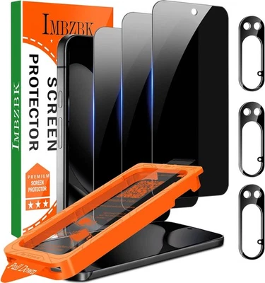 Paquete de 3 protectores de pantalla de privacidad + 3 lentes de cámara para Google Pixel 10 Pro XL  Foto 1 de 4