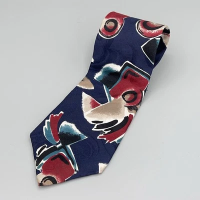 Corbata de seda para hombre Zylos George Machado diseño floral abstracto 56" Foto 1 de 4