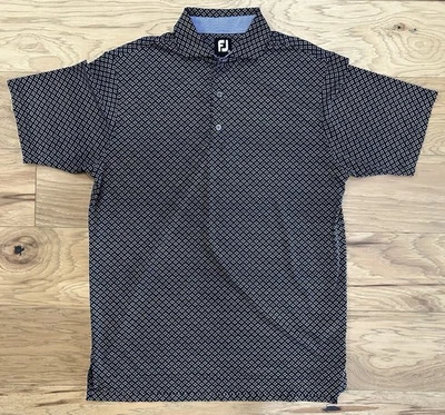 Camisa polo de golf Footjoy de manga corta mediana negra azul poliéster para hombre Foto 1 de 4