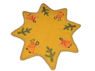 Advent- Weihnachten 2 Deckchen Weihnachtste Sterne Handgestickt TOP - Bild 1 von 2