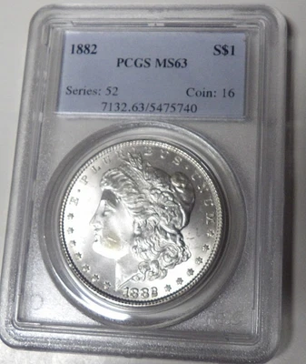 PCGS MS63 1882-P Morgan Silver Dollar Philadelphia Mint #5475740 - Image 1 of 4