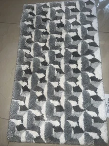 Abyss Habidecor Regal Mini  Rug 16" x 28" Cotton Bath Rug White Silver - Picture 1 of 4