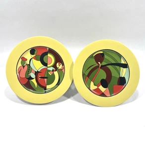 Lote de 6 Platos de Jazz de China Fina Japonesa Sasaki Aerobleu París Decorados en EE. UU. - Imagen 1 de 9