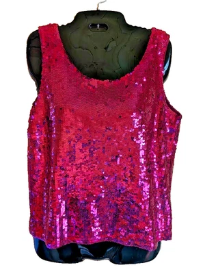 Fabulosa Regata Feminina Vintage Liz Claiborne Lantejoulas Tamanho P Festa Feriado Bling - Imagem 1 de 4