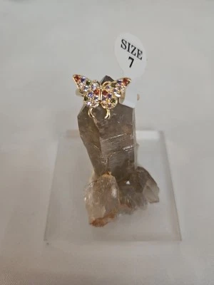 18k镀金多色蝴蝶戒指 — 第 1/2 张图片