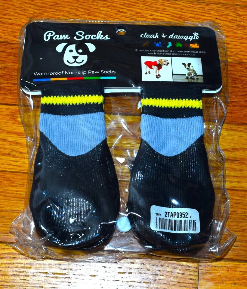 Capa y Dawggie Antideslizantes Cachorro Perro Pata Calcetines Nuevos Talla M Foto 1 de 3