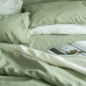 100% Flax  French Linen Duvet (Doona)Cover Set , Quilt Cover Set, Sage Green - Picture 1 of 2