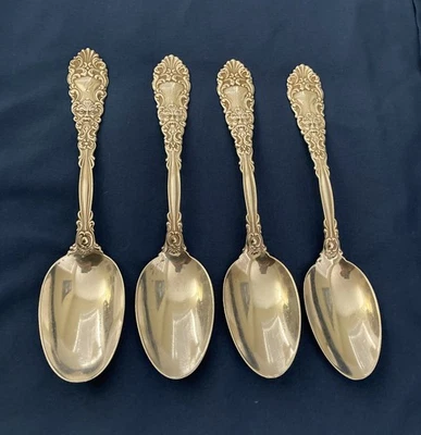 4 纯银汤匙,Dominick & Haff 文艺复兴图案,7 英寸长 — 第 1/4 张图片