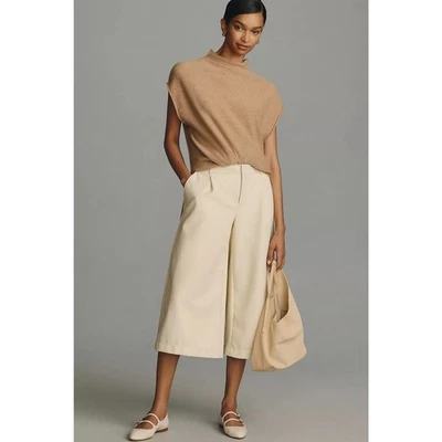 Culottes de cuero sintético Anthropologie nuevos con etiquetas $128 TALLA 8 alto marfil 8T Foto 1 de 4