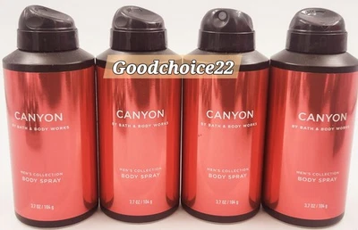 (4) Spray corporal desodorizante Bath & Body Works CANYON para hombre 3,7 OZ X4 NUEVO Foto 1 de 2