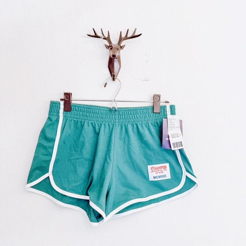 Pantalones cortos deportivos Champion para mujer verde azulado y blanco medianos nuevos con etiquetas Foto 1 de 4