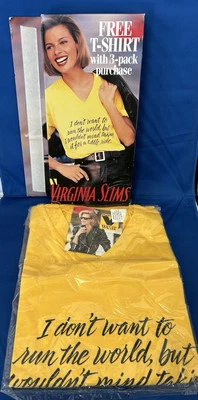 NUEVA Camiseta Vintage 1993 Virginia Slims Cigarettes Para Mujer Grande Cuello en V en Caja Foto 1 de 3
