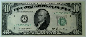 $10 1950 A Boston Federal Reserve Note  Crisp UNC Ten Dollar Bill A21633634B - Picture 1 of 6