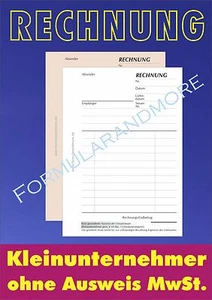 20 Stück RECHNUNGSBLOCK f. Kleinunternehmer,gelocht,DIN A6,SD,2x50 BLATT,2-fach - Bild 1 von 5