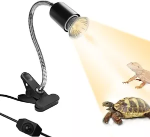 Reptile Heat Lamp UVA UVB Reptile Light with 360° Rotatable Hose and Timed 2Bulb - Picture 1 of 2