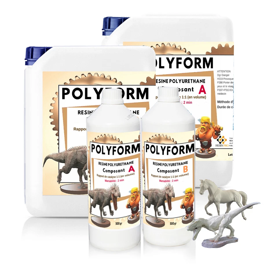RESIN PRO POLYFORM Résine Polyuréthane pour Coulure 1kg - Beige