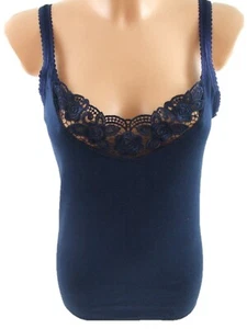 2-3 Piezas Camisetas Interior Mujer Color Top Burdeos Azul Negro 36/38-48/50 - Imagen 1 de 14