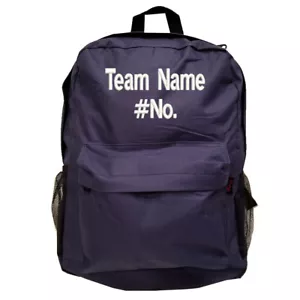 MOCHILA PERSONALIZADA - Mochila Azul Marino con Nombre y Número del Equipo Bordado - Imagen 1 de 4