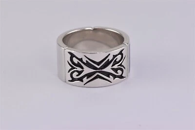 Anillo de plata de ley de 12 mm de grosor tribal acanalado ráfaga para cigarros 15 g 925 talla: 9 Foto 1 de 4