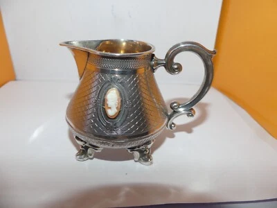 SERVICE A THE POT A LAIT  EN ARGENT MASSIF GUILLOCHE ET CAMEE - Photo 1/4