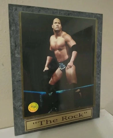 WWF The Rock officially licensed Promo Plaque, vintage, WWE, Dwayne Johnson Cover