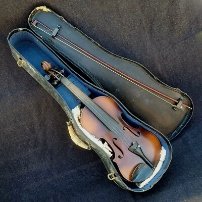 Vintage Student Violin w/Bow For Restoration 1950s? German ASCF A 17 No Bridge - Image 1 of 4