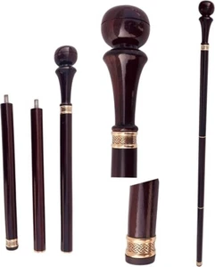 Vintage Wooden Walking Stick Handmade Carved Cane Men Women Derby Rosewood New - Picture 1 of 4