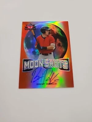 2017 Leaf Valiant Draft Moon Shots Orange /25 Brent Rooker #MS-BR1 Auto {ZB} - Image 1 of 4