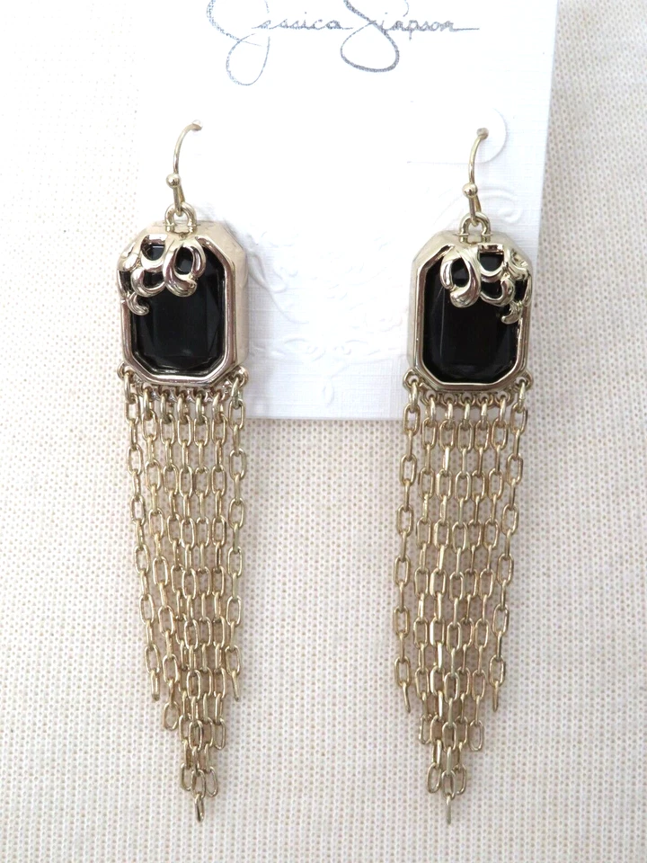 PENDIENTES COLGANTES DE ORO JESSICA SIMPSON GANCHOS Foto 1 de 1