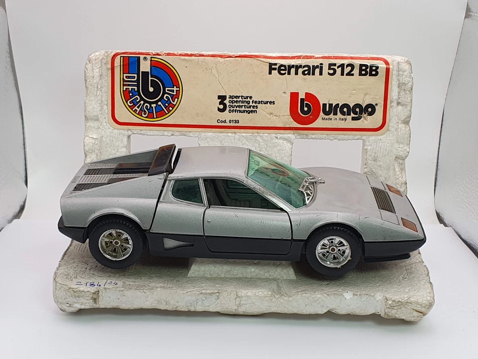 Ferrari 512 BB Burago 1/24 Argento - Immagine 1 di 4