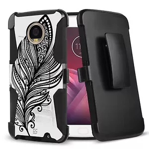 Funda Fusión Amortiguador Clip Armadura Híbrido Para Moto Z3 / Z3 Play Hoja Floral - Imagen 1 de 3