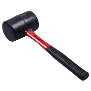 Martillo de mazo de goma 32 oz 900 gr empuñadura de eje de fibra de vidrio hágalo usted mismo herramienta de pavimentación de camping - Imagen 1 de 6