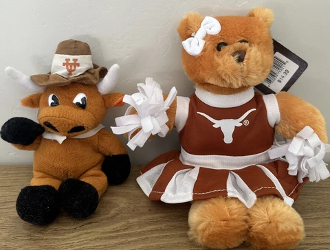 Vintage Texas Longhorn Bevo Mascot. Tags Cheerleading Bear Plush UT Cover