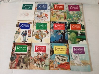 Set Of 12 Readers Digest Magazines Vintage 1963 Complete Year 1960s JFK Cuba RD - Imagem 1 de 4