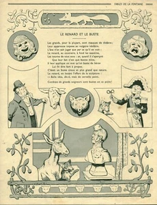 Gravure ancienne fables de la Fontaine illustration Benjamin Rabier issue livre - Imagen 1 de 2
