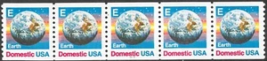USA Briefmarke #2279 25c. E E Earth Coil Streifen mit 5 Platten #1111 MNH - Bild 1 von 1
