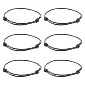 50x Adjustable Korean Waxed Cotton Cord Bracelet Bases Findings Black 40~70mm - Picture 1 of 9